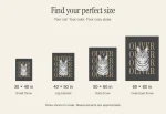 Four vertical blanket sizes: 30 × 40, 40 × 50, 50 × 60, and 60 × 80 inches.