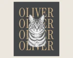 Full flat view of the Graphite blanket showing Oliver’s grayscale portrait over rows of his name.