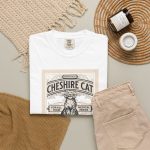 A grinning striped cat inside an ornate vintage label with Apothecary lettering A grinning striped cat inside an ornate vintage label with Apothecary lettering