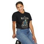 Person wearing a shirt with crosswalk kittens